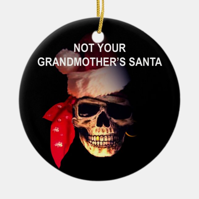 Ornement de Noël de Père Noël de pirate (Devant)