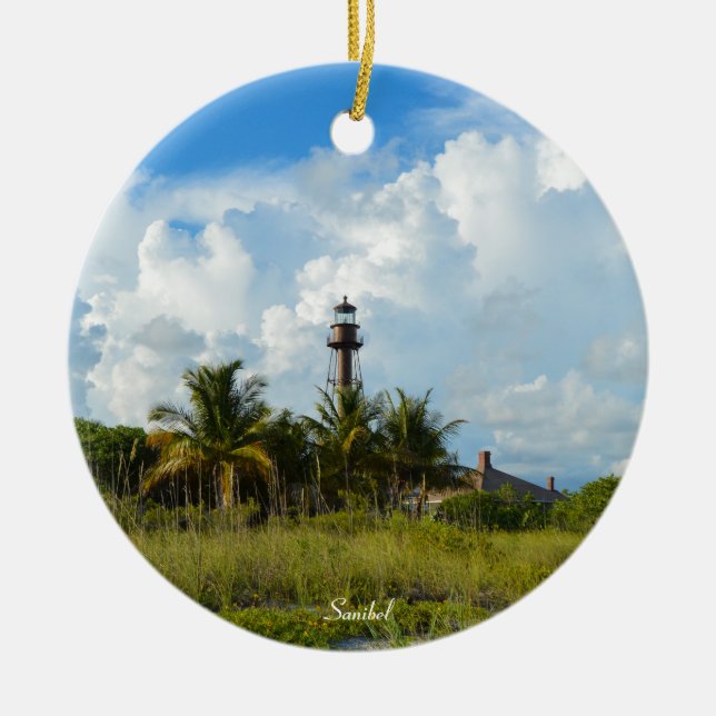 Ornement de Noël de phare de Sanibel (Devant)