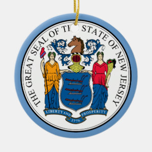 Ornement de Noël de phoque d'état de New Jersey