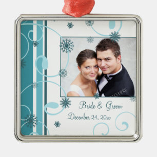 Ornement de Noël de photo de mariage