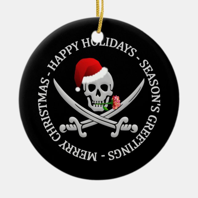 Ornement de Noël de pirate - personnalisable (Devant)