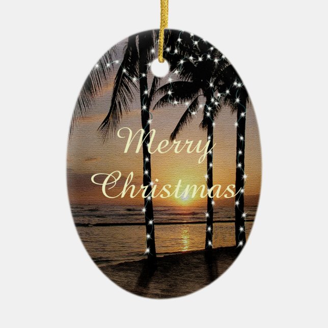 Ornement de Noël de plage tropicale (Devant)