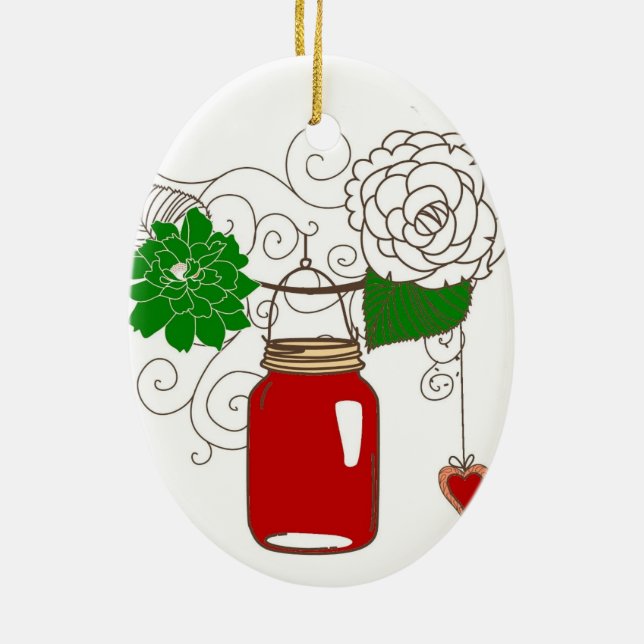 Ornement de Noël de pot de maçon (Dos)