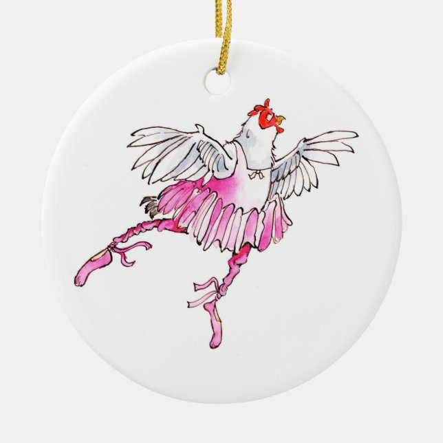 Ornement de Noël de poulet de ballet (Devant)