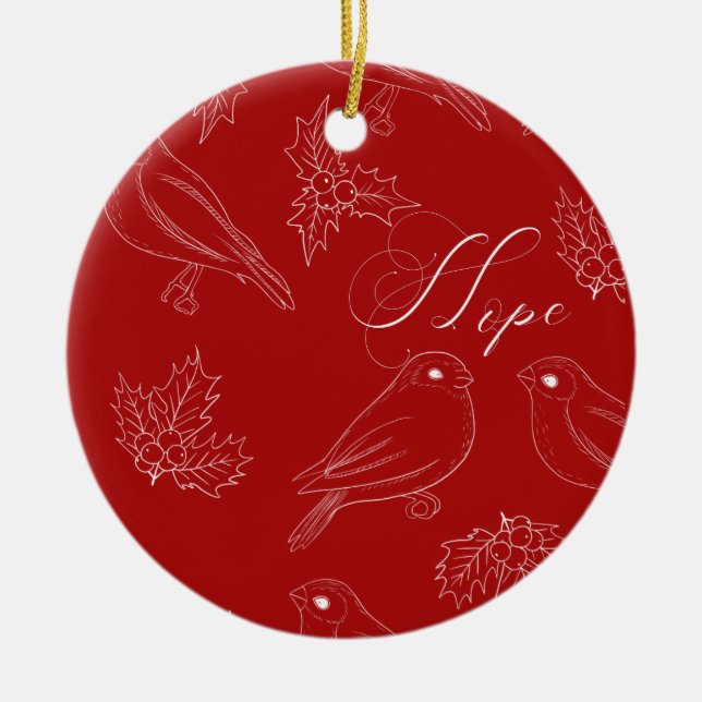 Ornement de Noël de Red HOPE (Devant)
