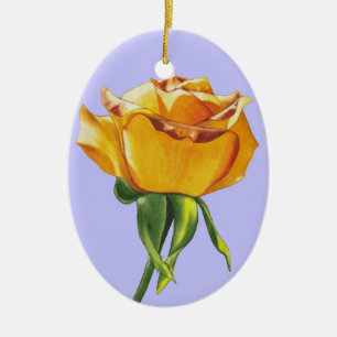 Ornement de Noël de rose jaune