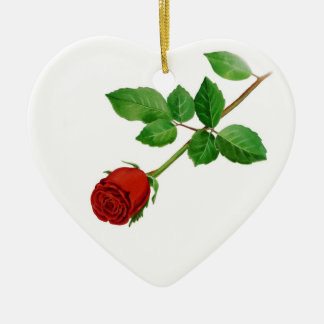 Ornement de Noël de rose rouge