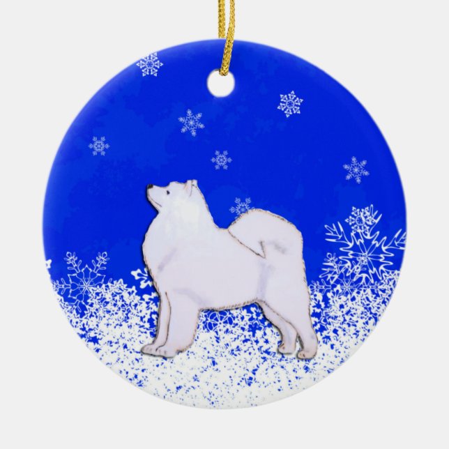 Ornement de Noël de Samoyed (Devant)