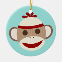Ornement de Noël de singe de chaussette