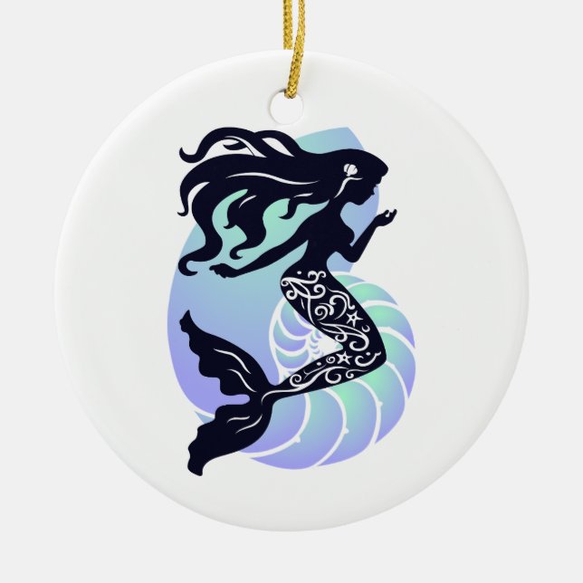 Ornement de Noël de sirène (Devant)