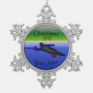 Ornement de Noël de ski d'eau de slalom