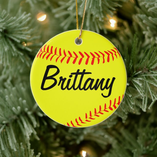 Ornement de Noël de softball personnalisé (Arbre)