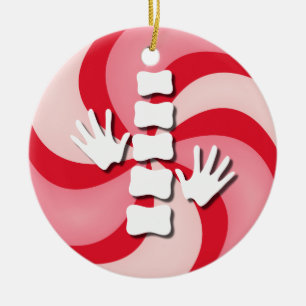 Ornement de Noël de sucrerie de chiropractie