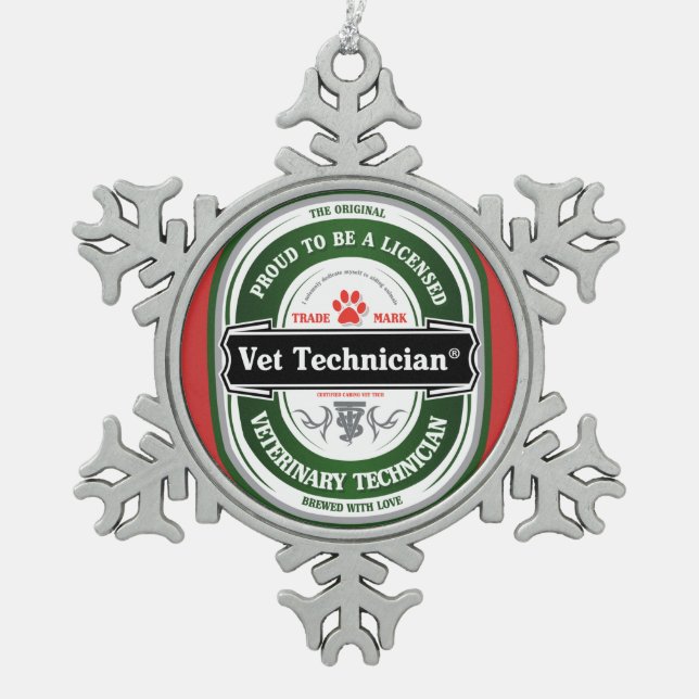ornement de Noël de technologie de vétérinaire (Devant)
