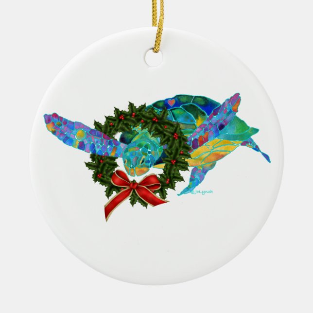 Ornement de Noël de tortue de mer (Devant)