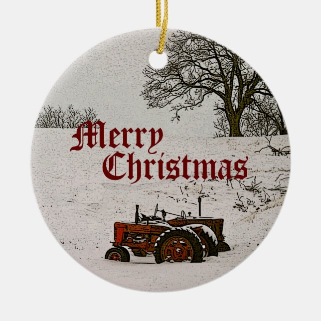 Ornement de Noël de tracteur (Devant)