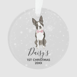 Ornement de Noël de vacances de chien de Boston