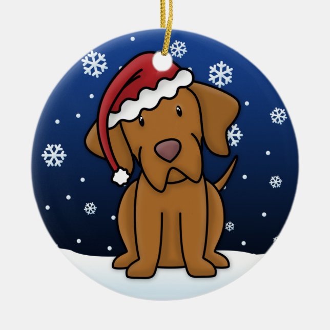 Ornement de Noël de Vizsla de bande dessinée de (Devant)