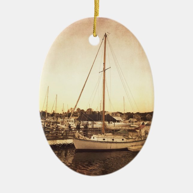 Ornement de Noël de voilier de Cape Cod (Devant)