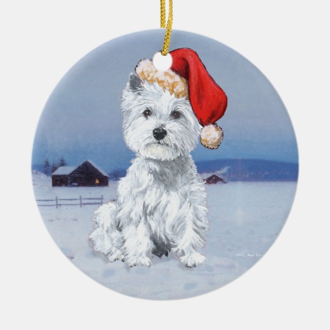Ornement de Noël de Westies (Devant)