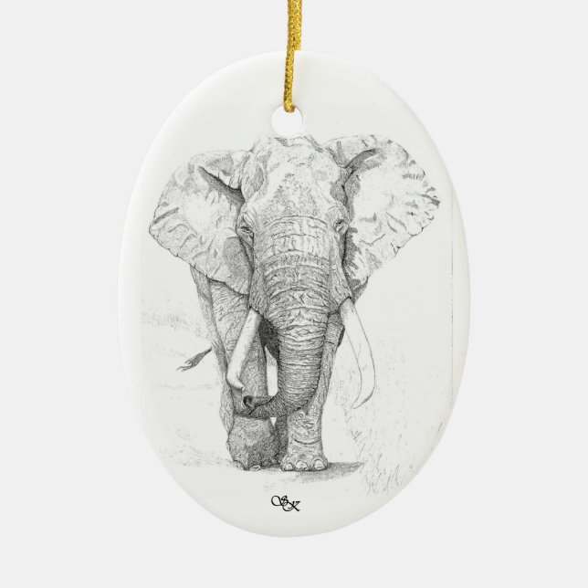 Ornement de Noël d'éléphant (Devant)