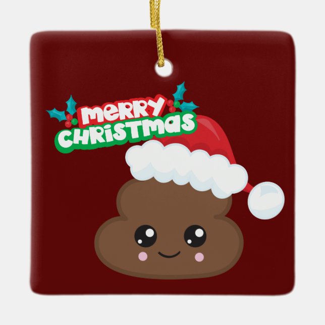 Ornement de Noël d'Emoji de dunette du père noël (Devant)