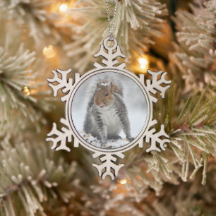 Ornement de Noël des écureuils neigeux