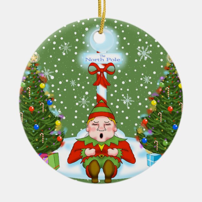 Ornement de Noël des elfes endormis (Devant)