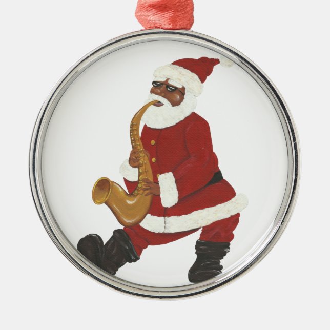 Ornement de Noël des Père Noël d'Afrique et d'Amér (Devant)