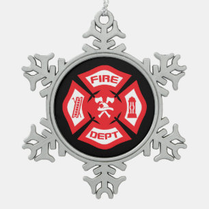 Ornement de Noël des pompiers rouges