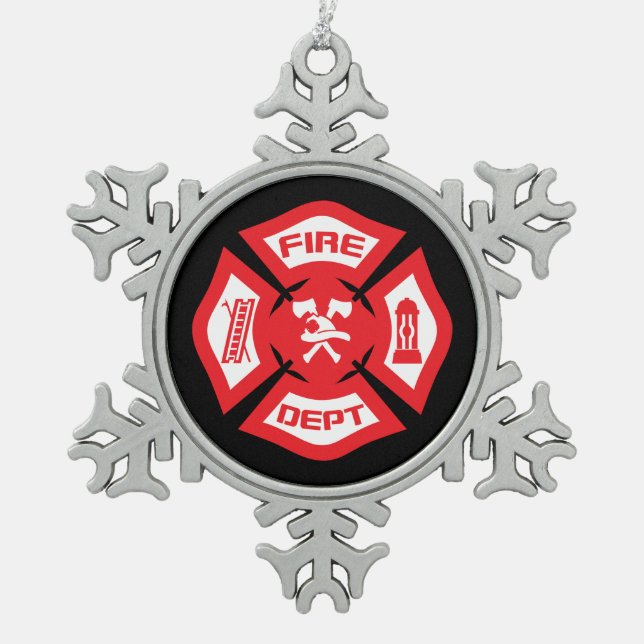 Ornement de Noël des pompiers rouges (Devant)