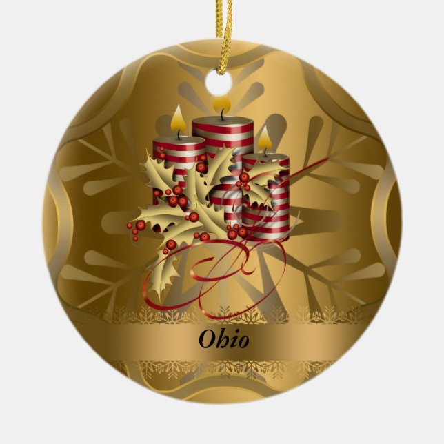 Ornement de Noël d'état de l'Ohio (Devant)