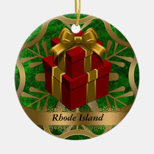 Ornement de Noël d'état d'Île de Rhode (Devant)