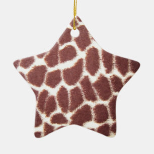 Ornement de Noël d'étoile d'impression de girafe