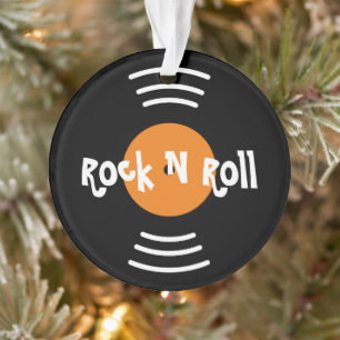 Ornement de Noël disque vinyle rétro Rock n Roll