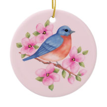 Ornement de Noël d'oiseau bleu