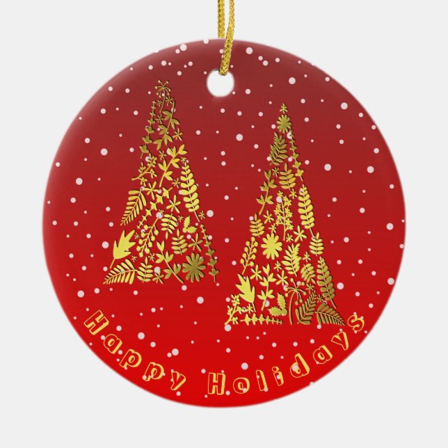 Ornement de Noël doré brillant (Devant)