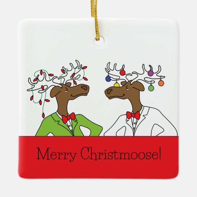 Ornement de Noël d'orignal (Devant)