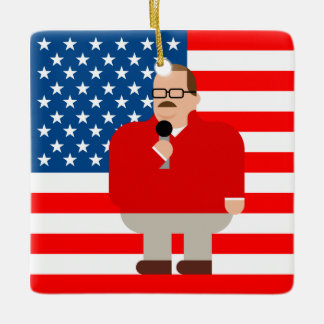 Ornement de Noël d'os de Ken : Drapeau américain