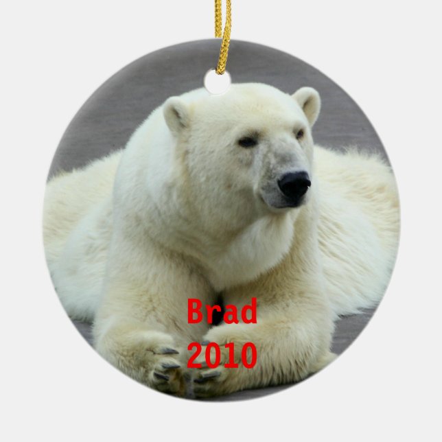 Ornement de Noël d'ours blanc (Devant)