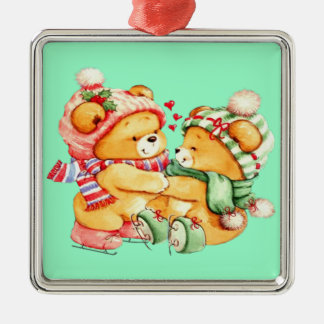 Ornement de Noël d'ours de nounours de jumeaux