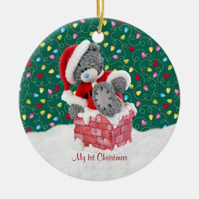 Ornement de Noël d'ours de nounours de Père Noël (Devant)