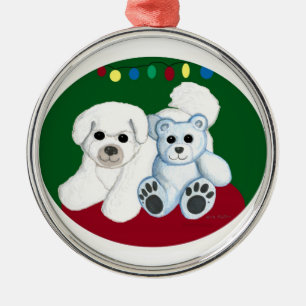 Ornement de Noël d'ours du chien n de Bichon