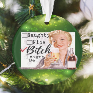 Ornement de Noël drôle Rétro Meilleure Amie Vilain