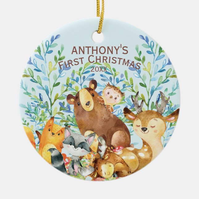 Ornement de Noël du bébé d'animaux de région (Devant)