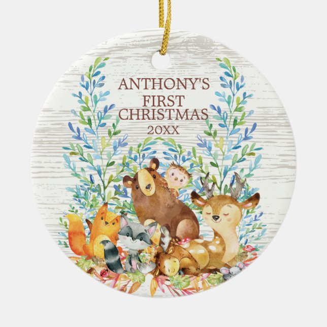 Ornement de Noël du bébé d'animaux de région (Devant)