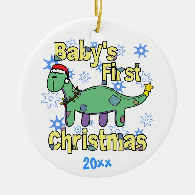 Ornement de Noël du bébé d'Apatosaurus premier (Devant)