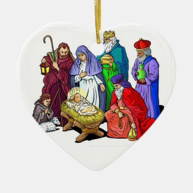 ornement de Noël du bébé de scène de nativité (Devant)