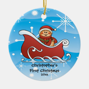 Ornement de Noël du bébé de Sleigh de neige