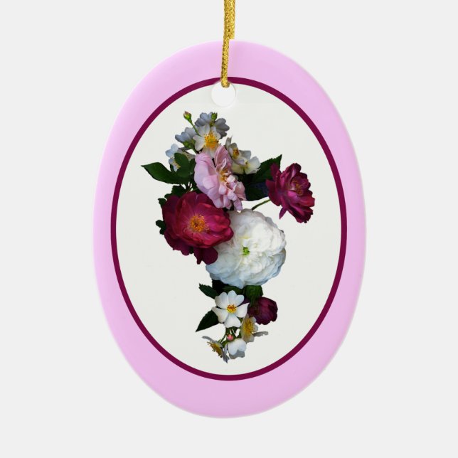 Ornement de Noël du Bouquet de Rose (Devant)